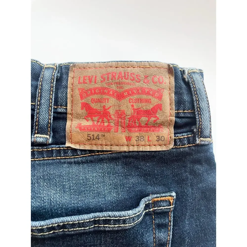 Men's Levi's 514 Dark Wash Straight Leg Denim Size 38x30